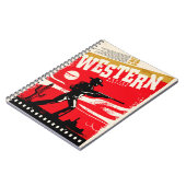 Western-Filme Marathon Retroposter Design-Layout Notizblock (Linke Seite)