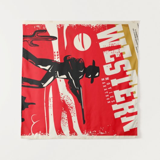 Western-Filme Marathon Retroposter Design-Layout Wandteppich (Vorderseite (Horizontal))