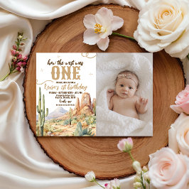 Western First Birthday Photo Invite Einladung