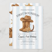 Western First Geburtstag | Cowboy | Erste Roundup Einladung (Vorne/Hinten)
