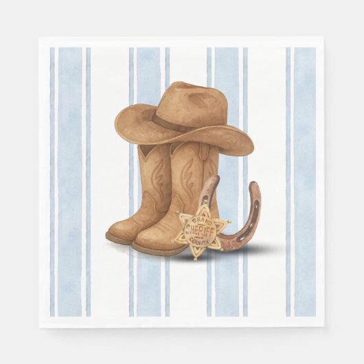 Western First Geburtstag | Cowboy | Erste Roundup Serviette (Vorderseite)
