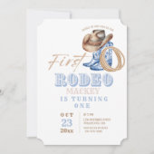 Western First Rodeo Birthday Cowboy Party Boy Einladung (Vorderseite)