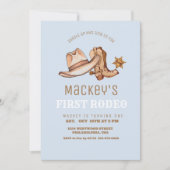 Western First Rodeo Cowboy Birthday Einladung (Vorderseite)