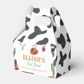 Western First Rodeo Cowboy Birthday Gefallen Box Geschenkschachtel (Rückseite)