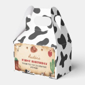 Western First Rodeo Cowboy Birthday Gefallen Box Geschenkschachtel (Rückseite)