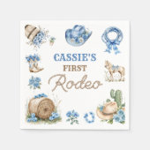 Western First Rodeo Cowboy Geburtstag Servietten (Vorderseite)