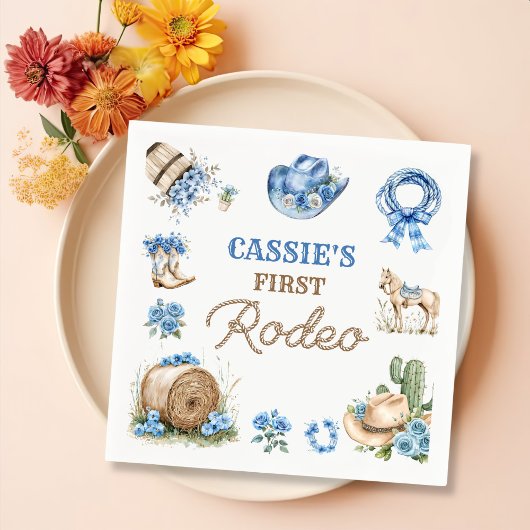 Western First Rodeo Cowboy Geburtstag Servietten