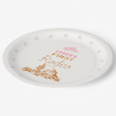 Western First Rodeo Cowgirl 1st Birthday Pappteller (Schrägansicht)