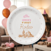 Western First Rodeo Cowgirl 1st Birthday Pappteller
