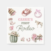 Western First Rodeo Cowgirl Birthday Napkins Serviette (Vorderseite)
