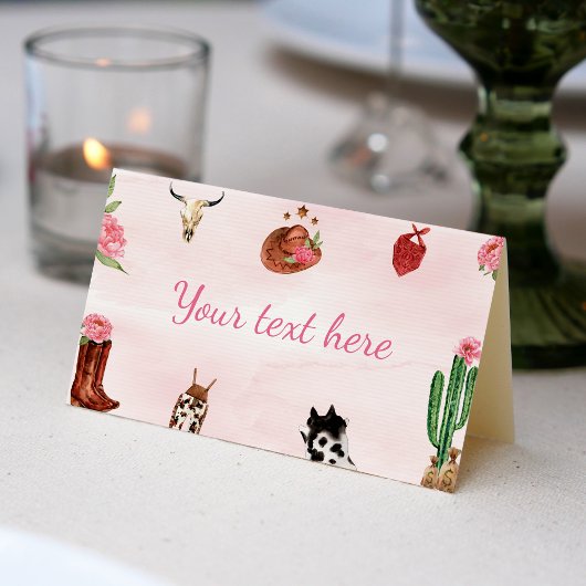 Western First Rodeo Cowgirl Platzkarte