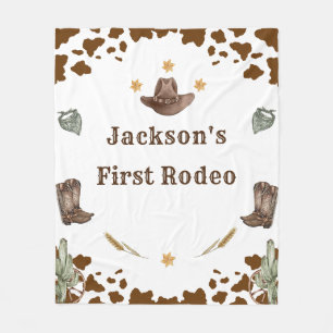 Western First Rodeo Geburtstagsparty Fleecedecke