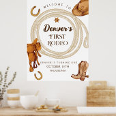 Western First Rodeo Gender Neutral Welcome Sign Poster (Küche)