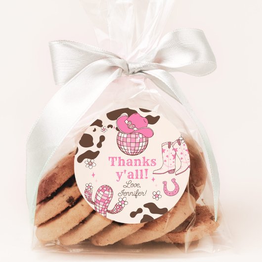 Western First Rodeo Girl Pink Danke, dass ihr Gebu Runder Aufkleber