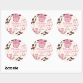 Western First Rodeo Girl Pink Danke, dass ihr Gebu Runder Aufkleber (Blatt)