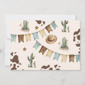 Western First Rodeo Junge 1. Geburtstag Foto Einladung (Rückseite)