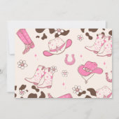 Western First Rodeo Mädchen Geburtstag Foto vielen Einladung (Rückseite)