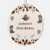 Western First Rodeo Party Keramik Ornament (Links)