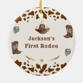 Western First Rodeo Party Keramik Ornament (Hinten)