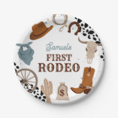 Western First Rodeo Wild West Boy Erster Geburtsta Pappteller (Vorderseite)