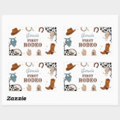 Western First Rodeo Wild West Boy Erster Geburtsta Rechteckiger Aufkleber (Blatt)