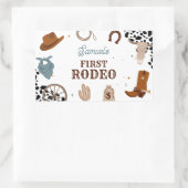 Western First Rodeo Wild West Boy Erster Geburtsta Rechteckiger Aufkleber (Tasche)