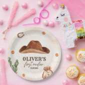 Western First Rodeo Wild West Cowboy 1st Birthday Pappteller (Party)
