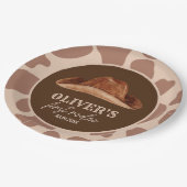 Western First Rodeo Wild West Cowboy 1st Birthday Pappteller (Schrägansicht)