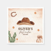 Western First Rodeo Wild West Cowboy 1st Birthday Serviette (Vorderseite)