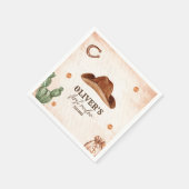 Western First Rodeo Wild West Cowboy 1st Birthday Serviette (Ecke)