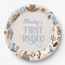 Western First Rodeo Wild West Cowboy Blue Geburtst