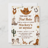 Western First Rodeo Wild West Cowboy Geburtstag Einladung (Vorderseite)