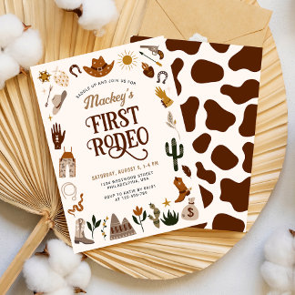 Western First Rodeo Wild West Cowboy Geburtstag Einladung