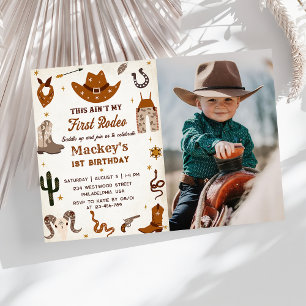 Western First Rodeo Wild West Cowboy Geburtstag Einladung