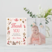 Western First Rodeo Wild West Cowboy Pink Geburtst Einladung (Stehend Vorderseite)