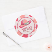 Western First Rodeo Wild West Cowgirl 1. Geburtsta Runder Aufkleber (Umschlag)