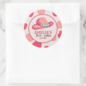 Western First Rodeo Wild West Cowgirl 1. Geburtsta Runder Aufkleber (Tasche)