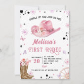 Western First Rodeo Wild West Cowgirl Geburtstag Einladung (Vorderseite)
