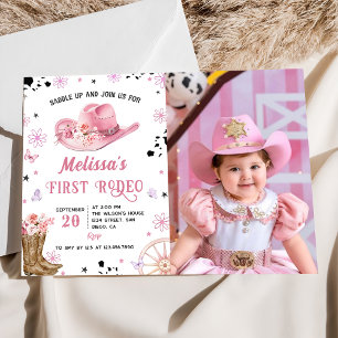 Western First Rodeo Wild West Cowgirl Geburtstag Einladung