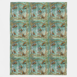 Western Fleece Blanket Rodeo Events mit Rope