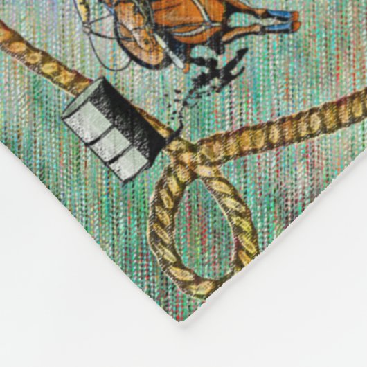Western Fleece Blanket Rodeo Events mit Rope (Ecke)