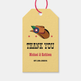 Western Floral Cowboy Hat Rustikale Landhochzeit Geschenkanhänger