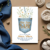 Western Floral Denim Boy Blue Jean Baby Shower Einladung