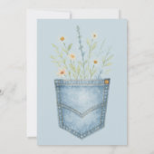Western Floral Denim Boy Blue Jean Baby Shower Einladung (Rückseite)