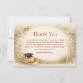 Western Floral Graduation Party Dankeskarte (Vorderseite)