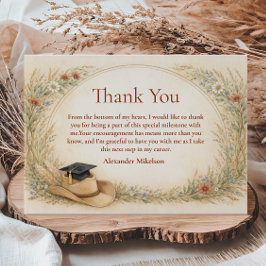 Western Floral Graduation Party Dankeskarte