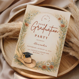 Western Floral Graduation Party Einladung