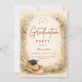 Western Floral Graduation Party Einladung (Vorderseite)