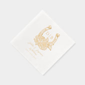 Western Floral Horseshoe Custom Wedding Monogram Servietten Mit Folie (Rechts)