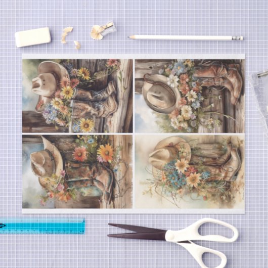 Western Florals Seidenpapier (Handwerk)